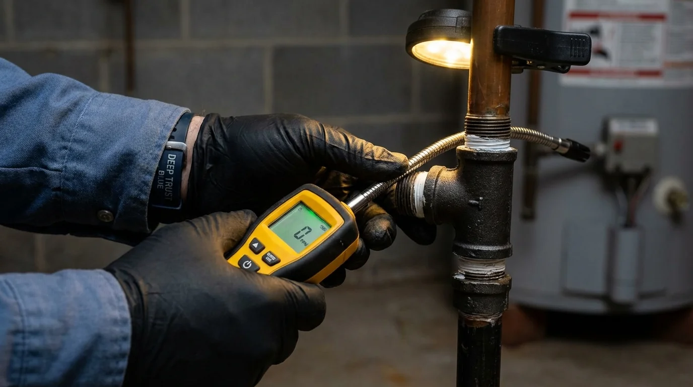 Gas leak detection with electronic sniffer by Johns Plumbing LLC in Holiday