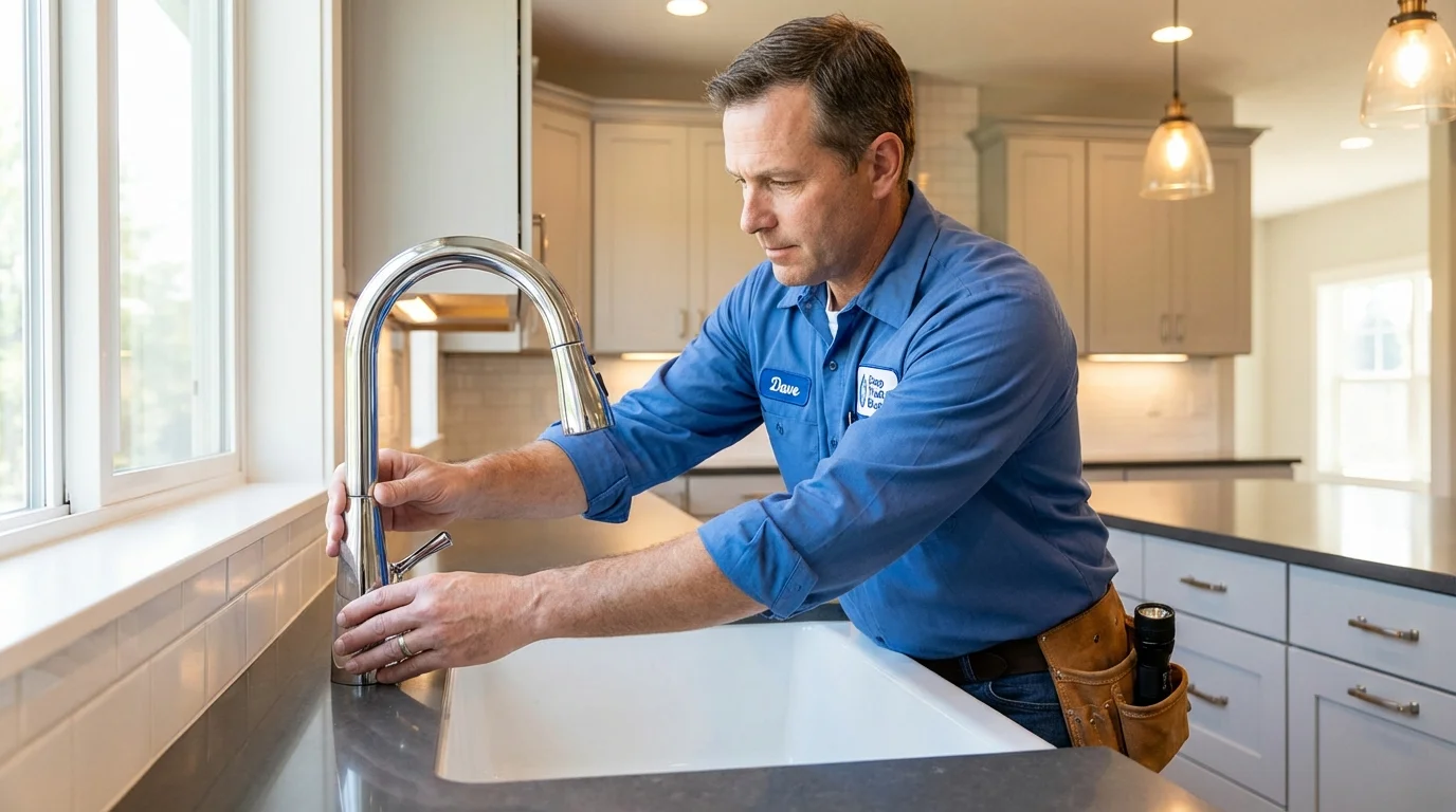Kitchen faucet installation by Johns Plumbing LLC in Holiday