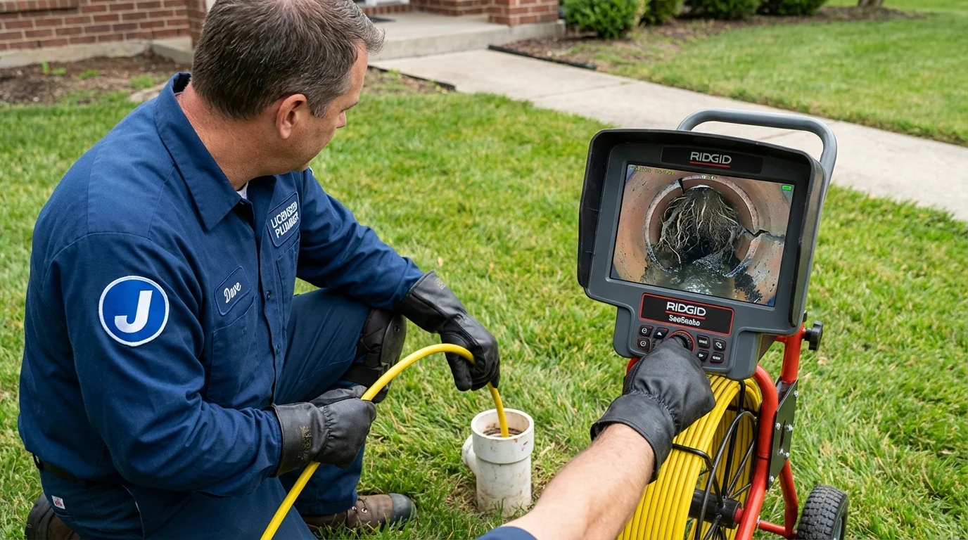 Sewer camera inspection being performed by Johns Plumbing LLC in Holiday